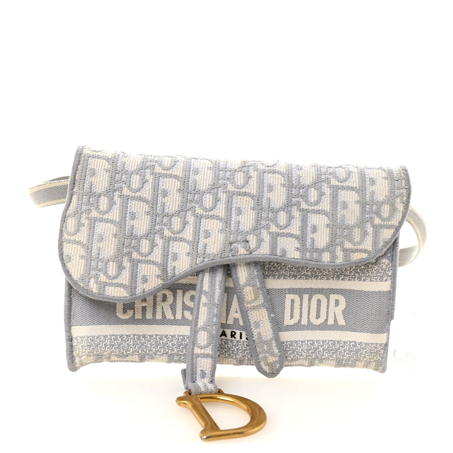 Oblique Slim Saddle Pouch Grey