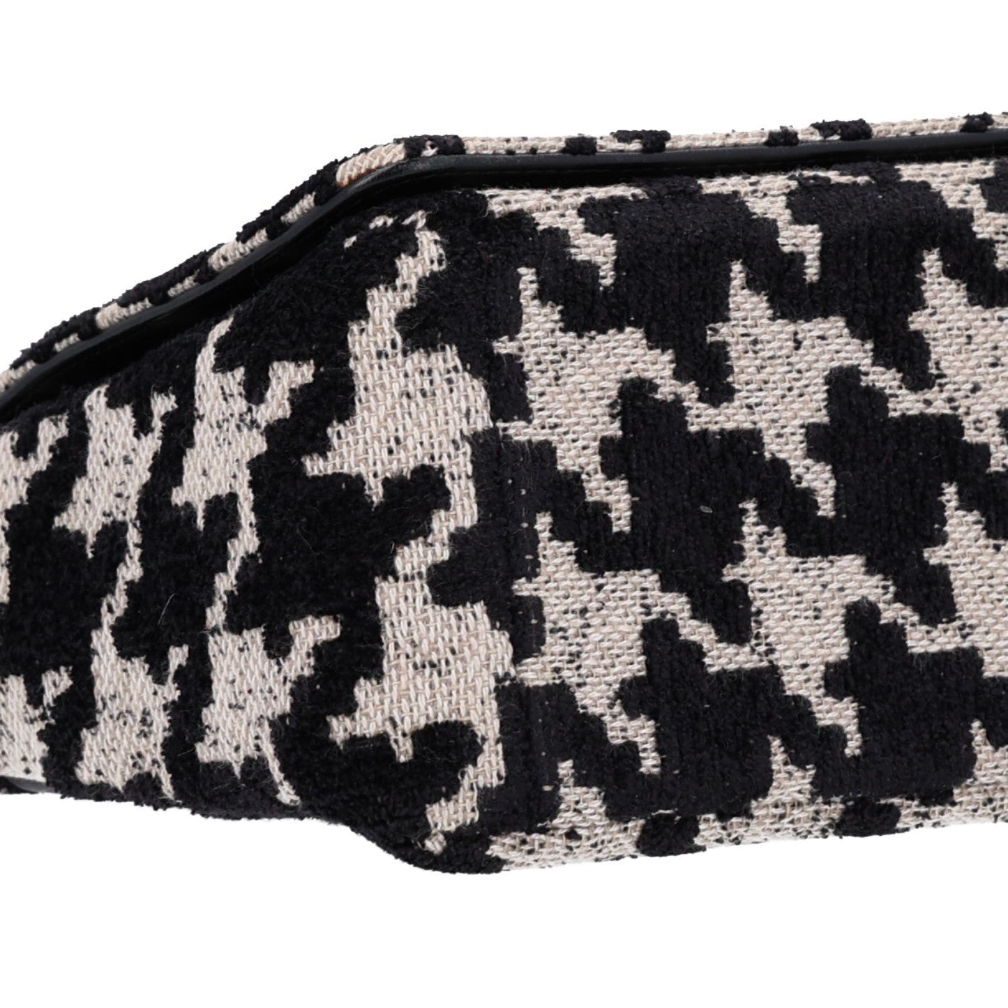 Technical Canvas Macro Houndstooth Medium Caro Bag Black White