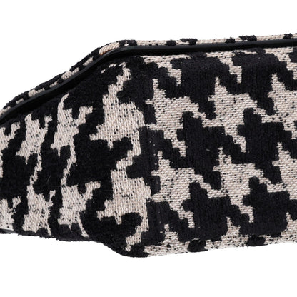 Technical Canvas Macro Houndstooth Medium Caro Bag Black White