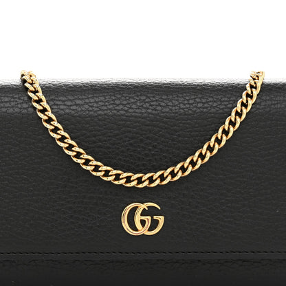 Dollar Calfskin Petite GG Marmont Wallet Chain Bag Black