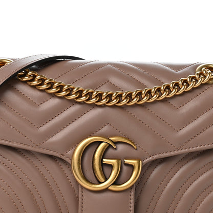 Calfskin Matelasse Small GG Marmont Shoulder Bag Porcelain Rose