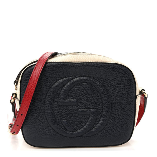 Dollar Calfskin Small Soho Disco Bag Blue Hibiscus Red Mystic White