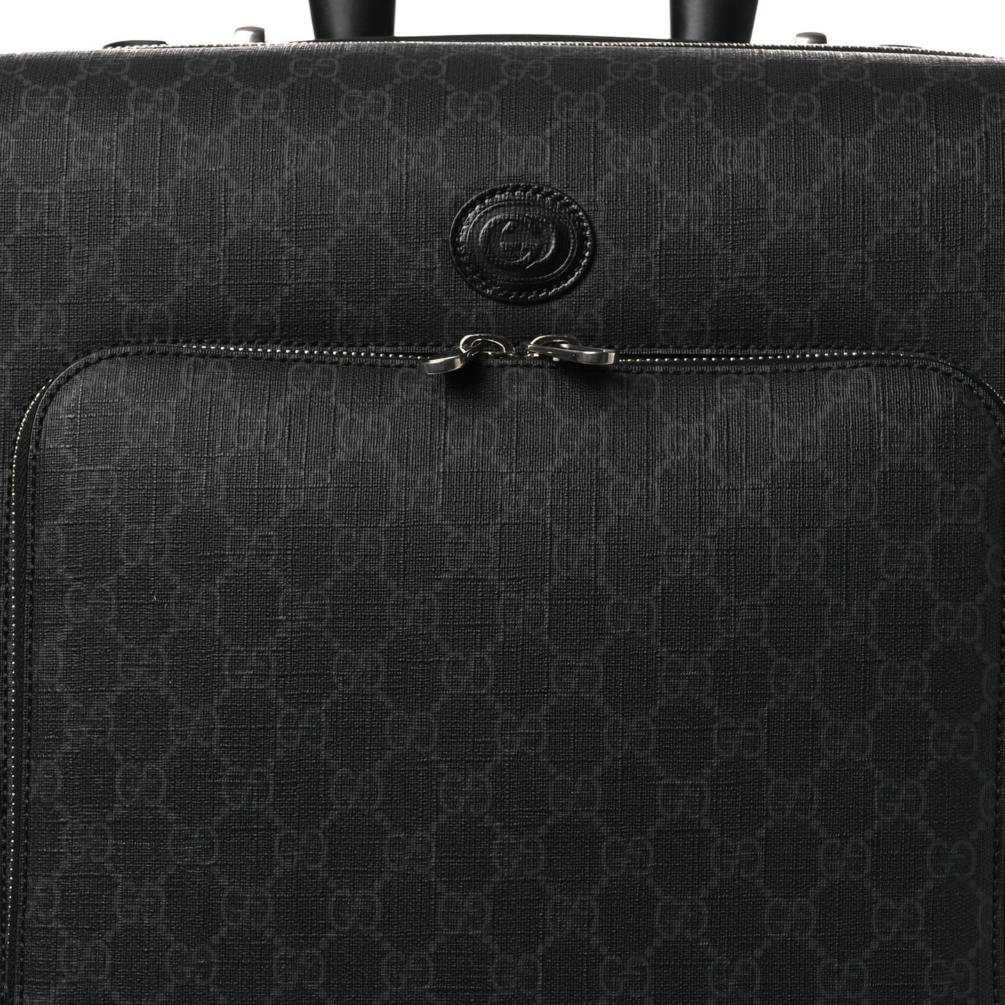 GG Supreme Monogram Four Wheel Suitcase Black Grey