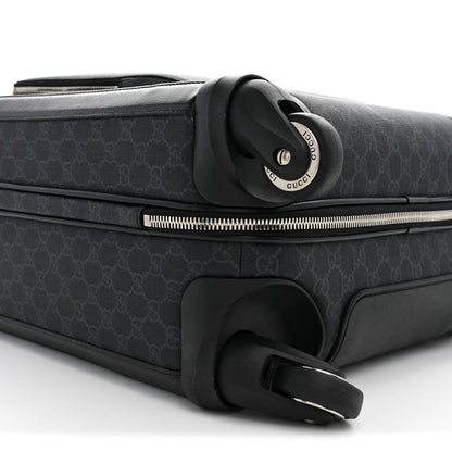 GG Supreme Monogram Azalea Calfskin Retro Interlocking G Small Savoy Cabin Trolley Beige Ebony Brown Sugar