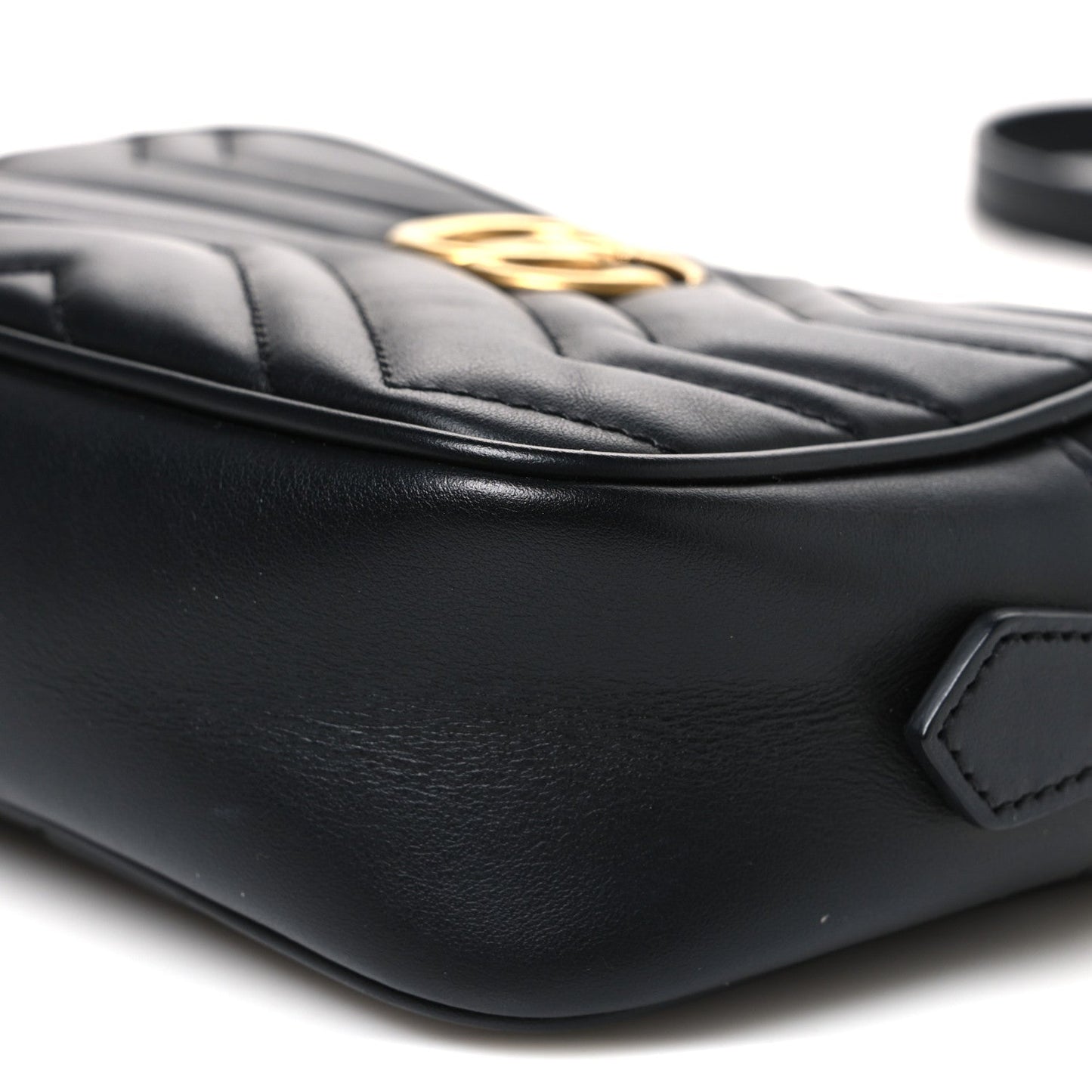 Calfskin Matelasse Mini GG Marmont Chain Shoulder Bag Black