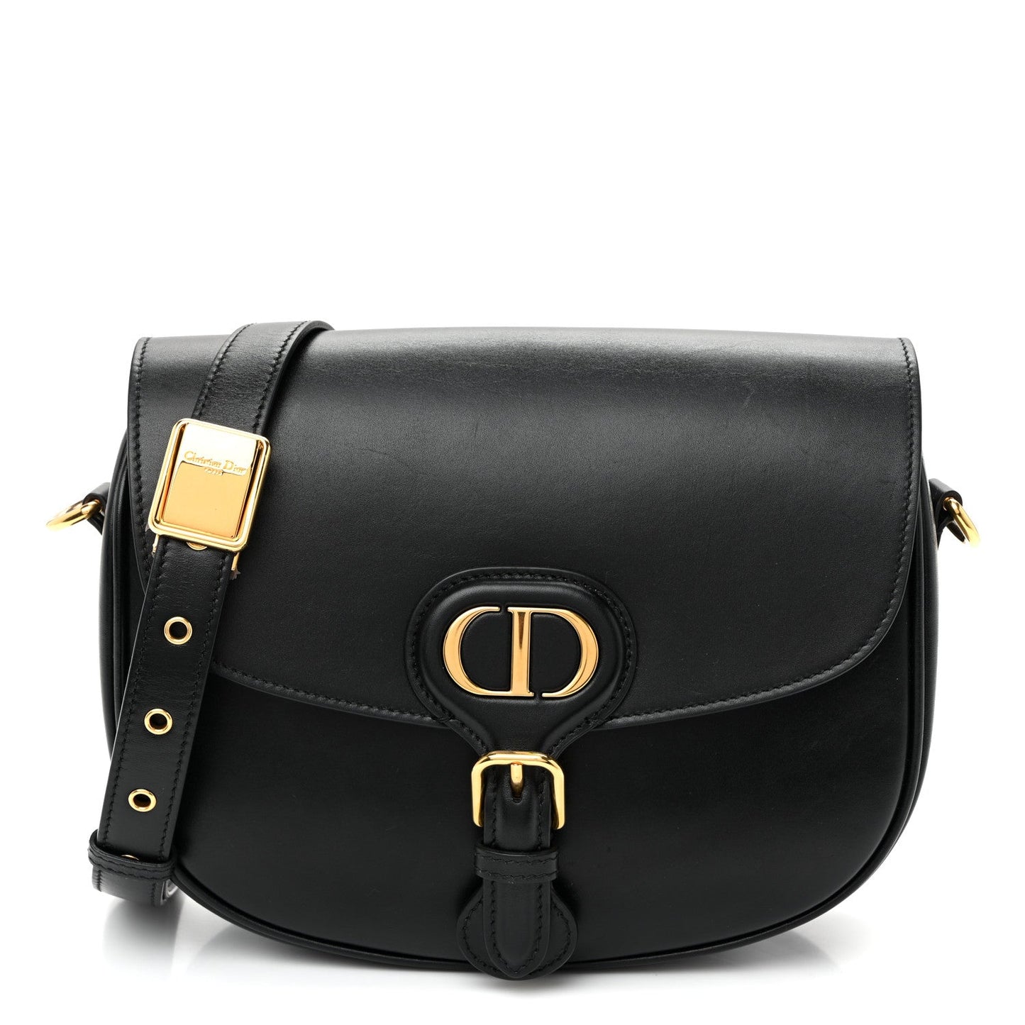 Box Calfskin Medium Bobby Flap Black