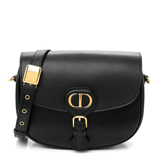 Box Calfskin Medium Bobby Flap Black