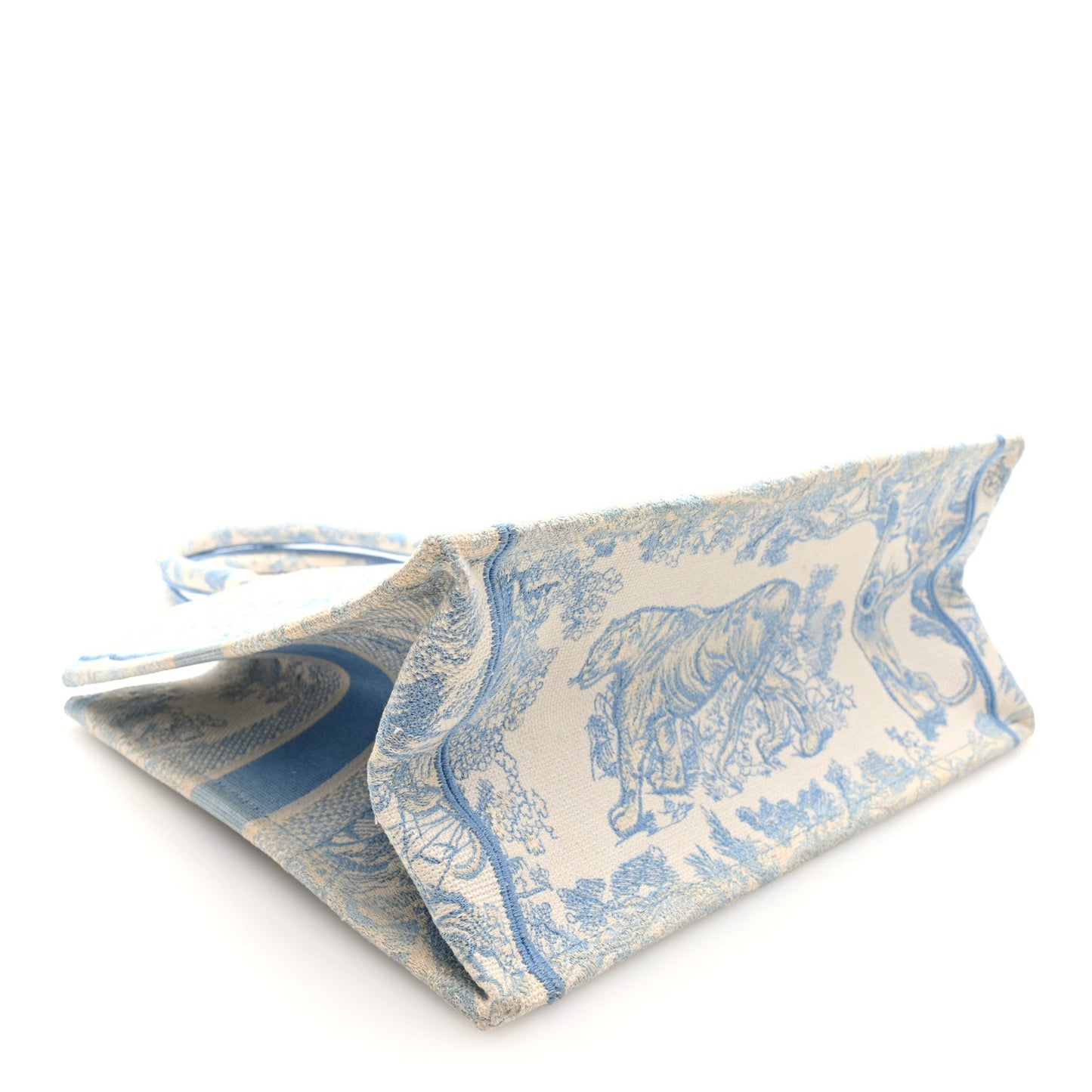 Canvas Embroidered Medium Dioriviera Toile De Jouy Book Tote Light Blue