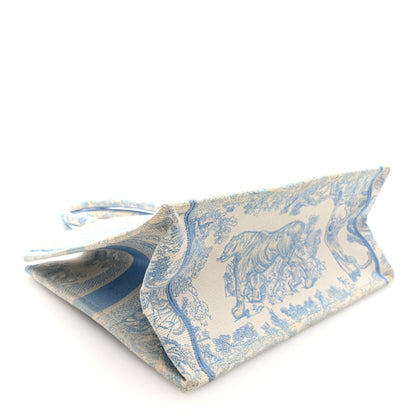 Canvas Embroidered Medium Dioriviera Toile De Jouy Book Tote Light Blue