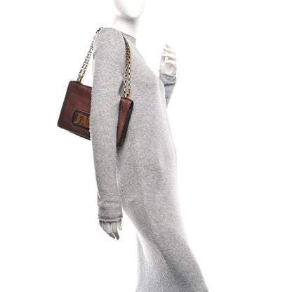 Metallic Calfskin J'Adior Chain Flap Bag Noisette
