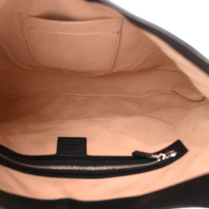 Calfskin Web Stripe Medium Dionysus Hobo Black
