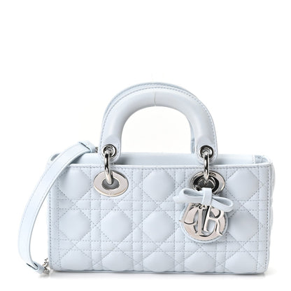 Lambskin Cannage Small Lady D-Joy Light Blue