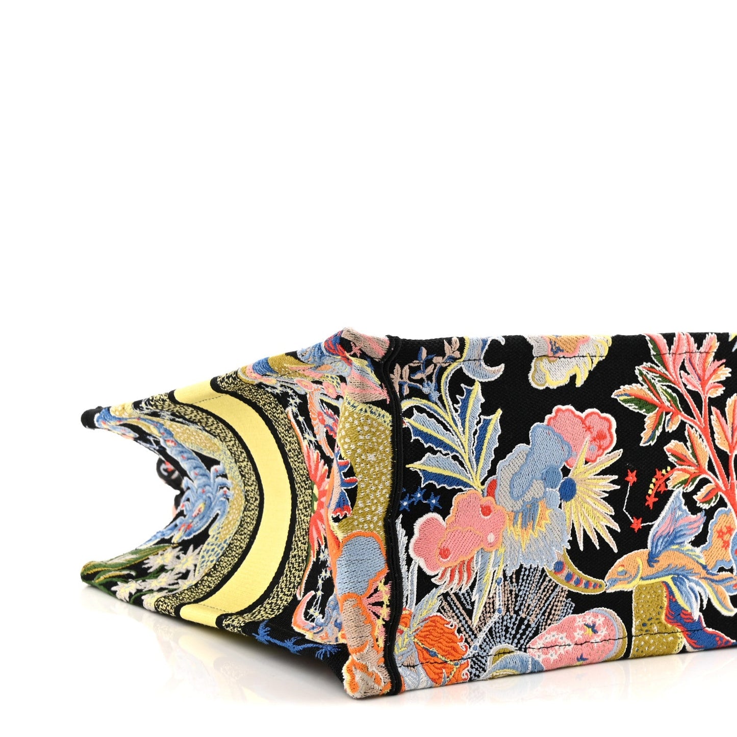 Canvas Zodiac Fantastico Embroidered Medium Book Tote Black Multicolor