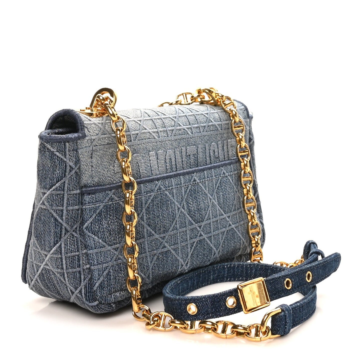 Denim Cannage Small Caro Bag Blue