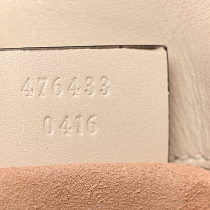 Calfskin Matelasse Super Mini GG Marmont Shoulder Bag White