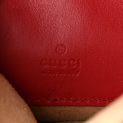 Calfskin Matelasse Mini GG Marmont Crossbody Bag Hibiscus Red Hibiscus Red