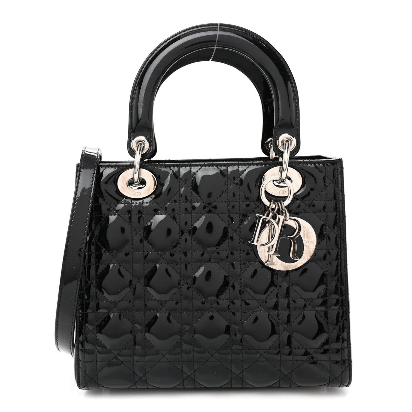 Patent Cannage Medium Lady Dior Black