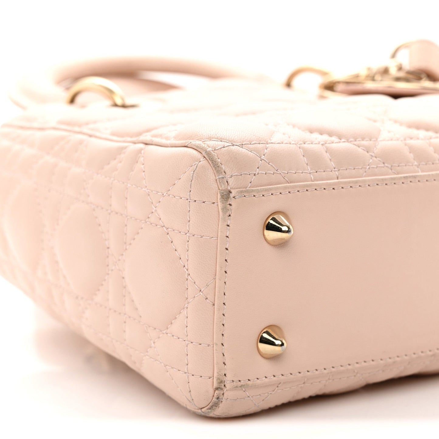 Lambskin Cannage Small Lucky Badges My Lady Dior Light Pink