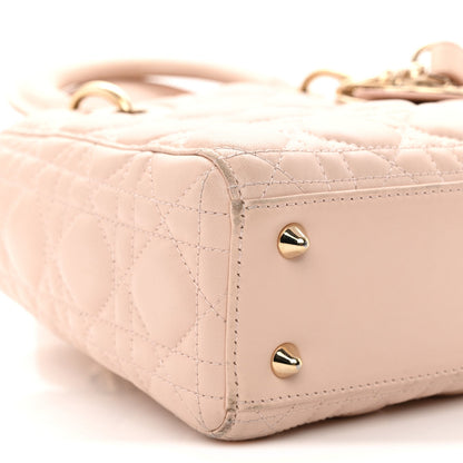 Lambskin Cannage Small Lucky Badges My Lady Dior Light Pink