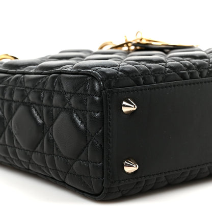 Lambskin Cannage Small Lady Dior Black