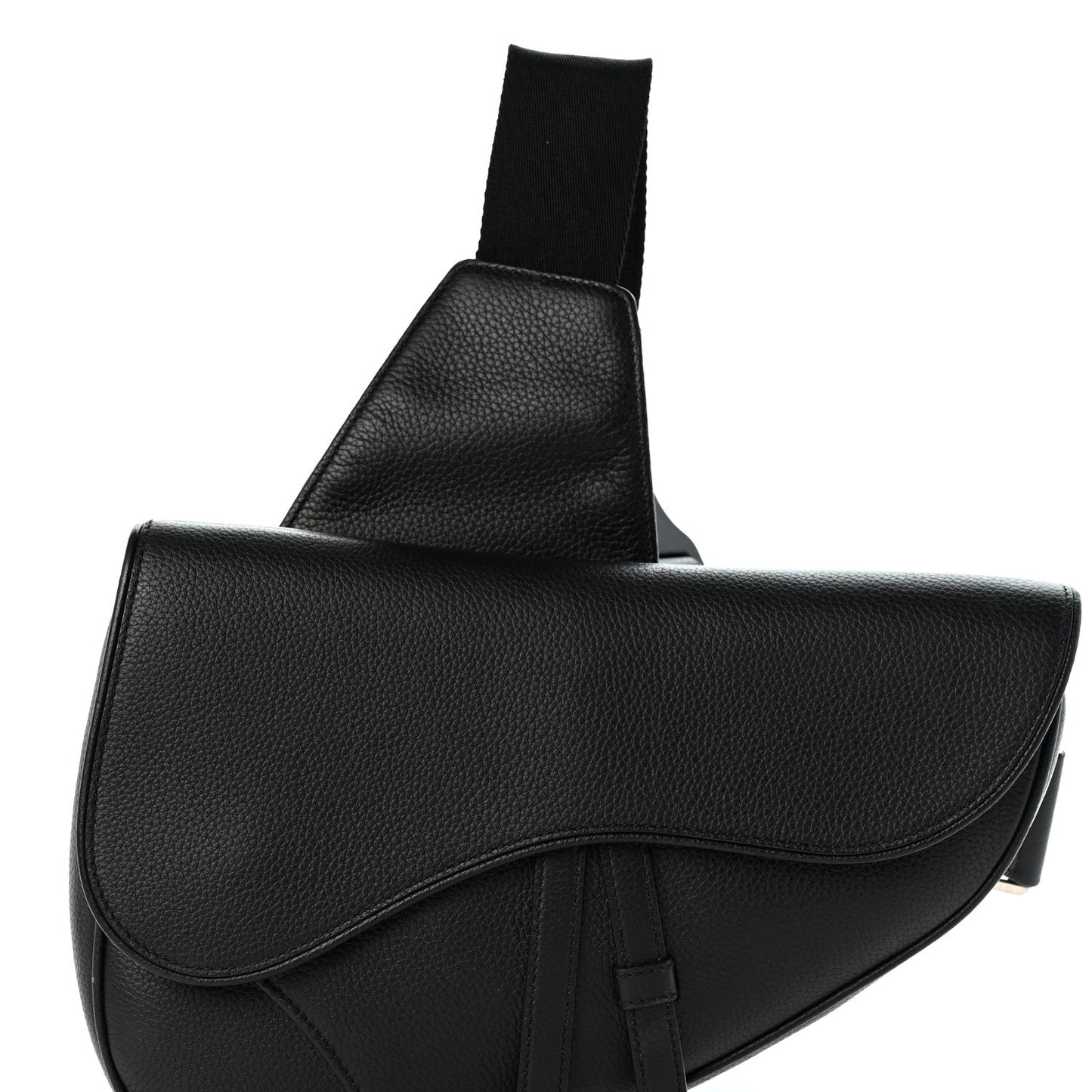 Grained Calfskin Kim Jones Saddle Bag Black