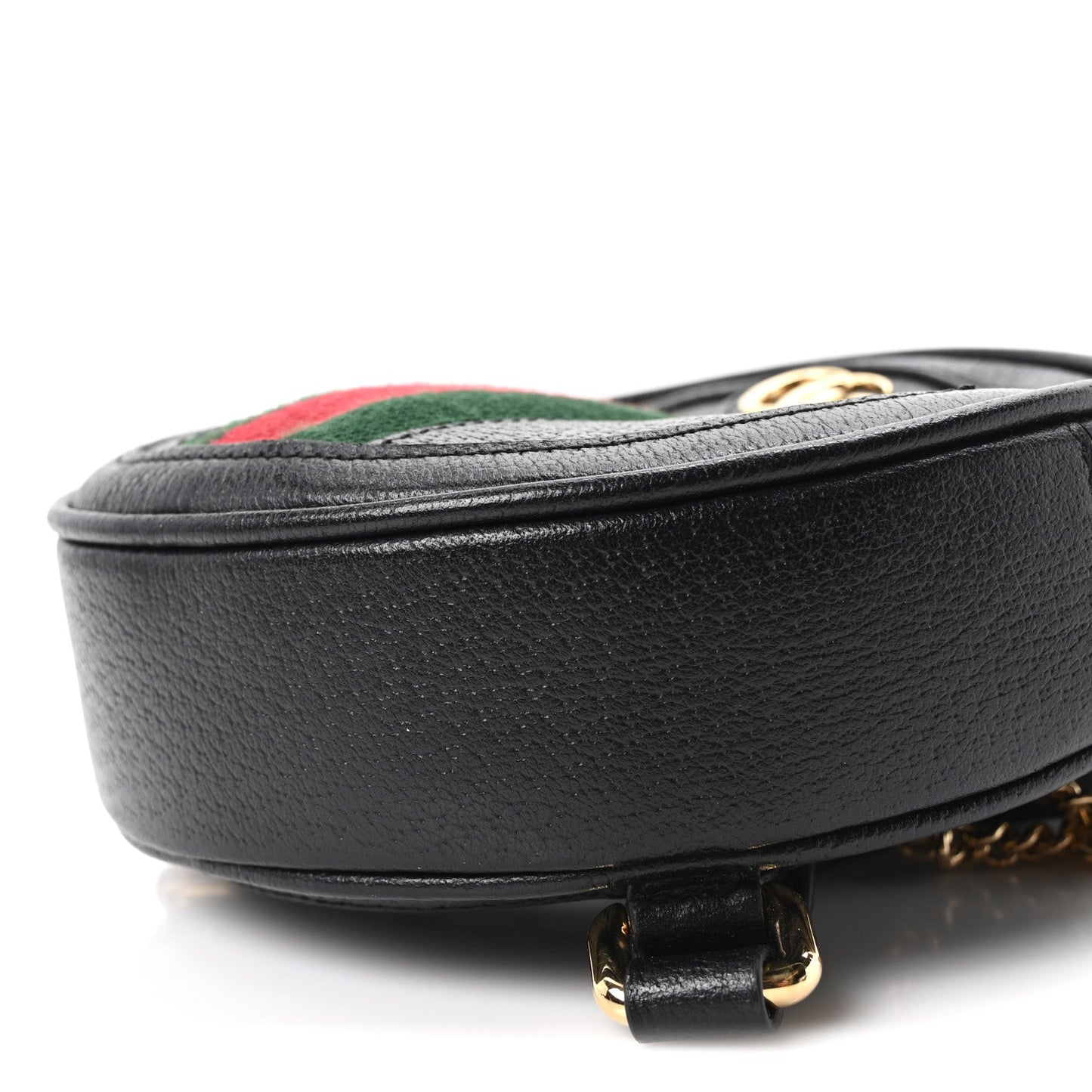 Grained Calfskin Web Mini Ophidia Round Backpack  Black