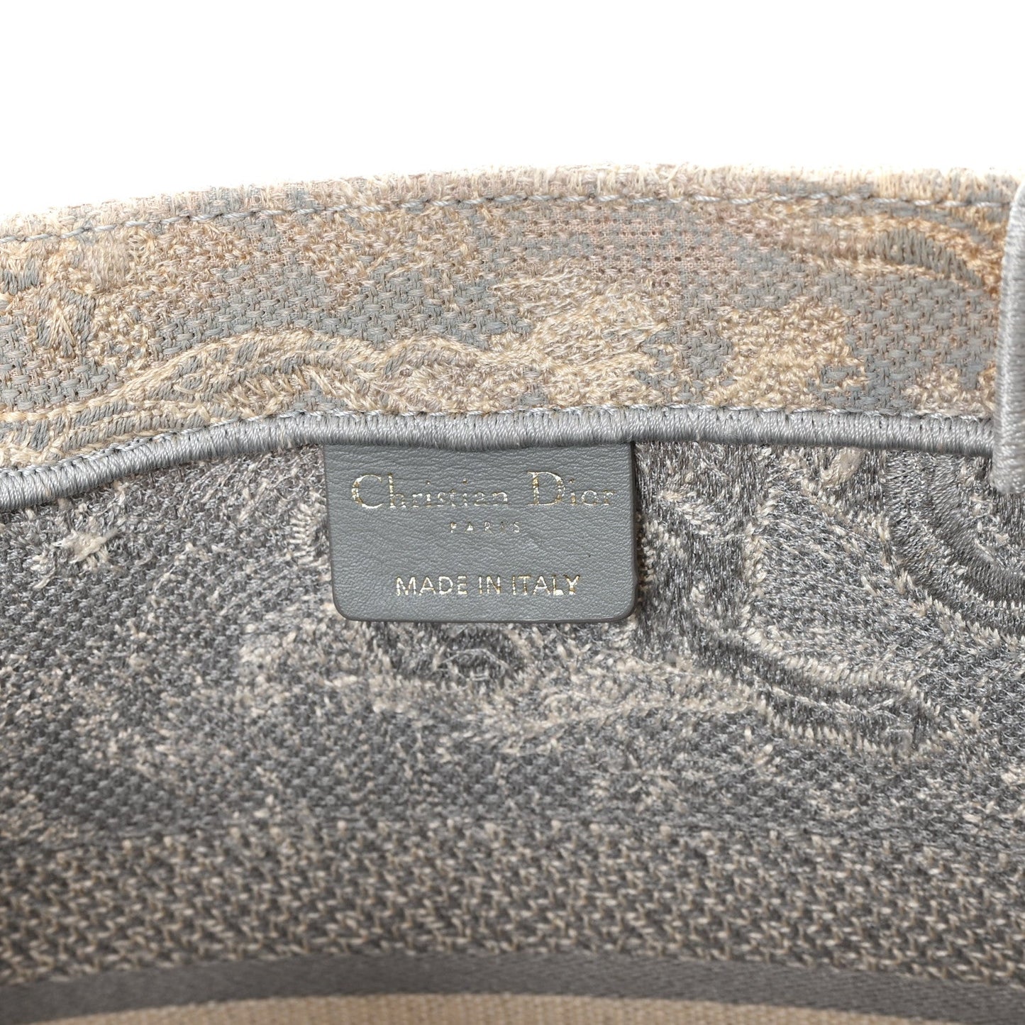 Canvas Embroidered Medium Dioriviera Toile De Jouy Reverse Book Tote Gray