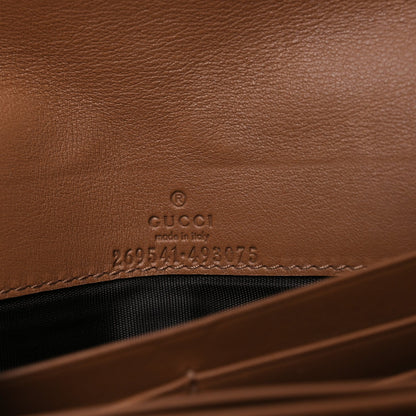 Soft Microguccissima Dice Chain Wallet Beige
