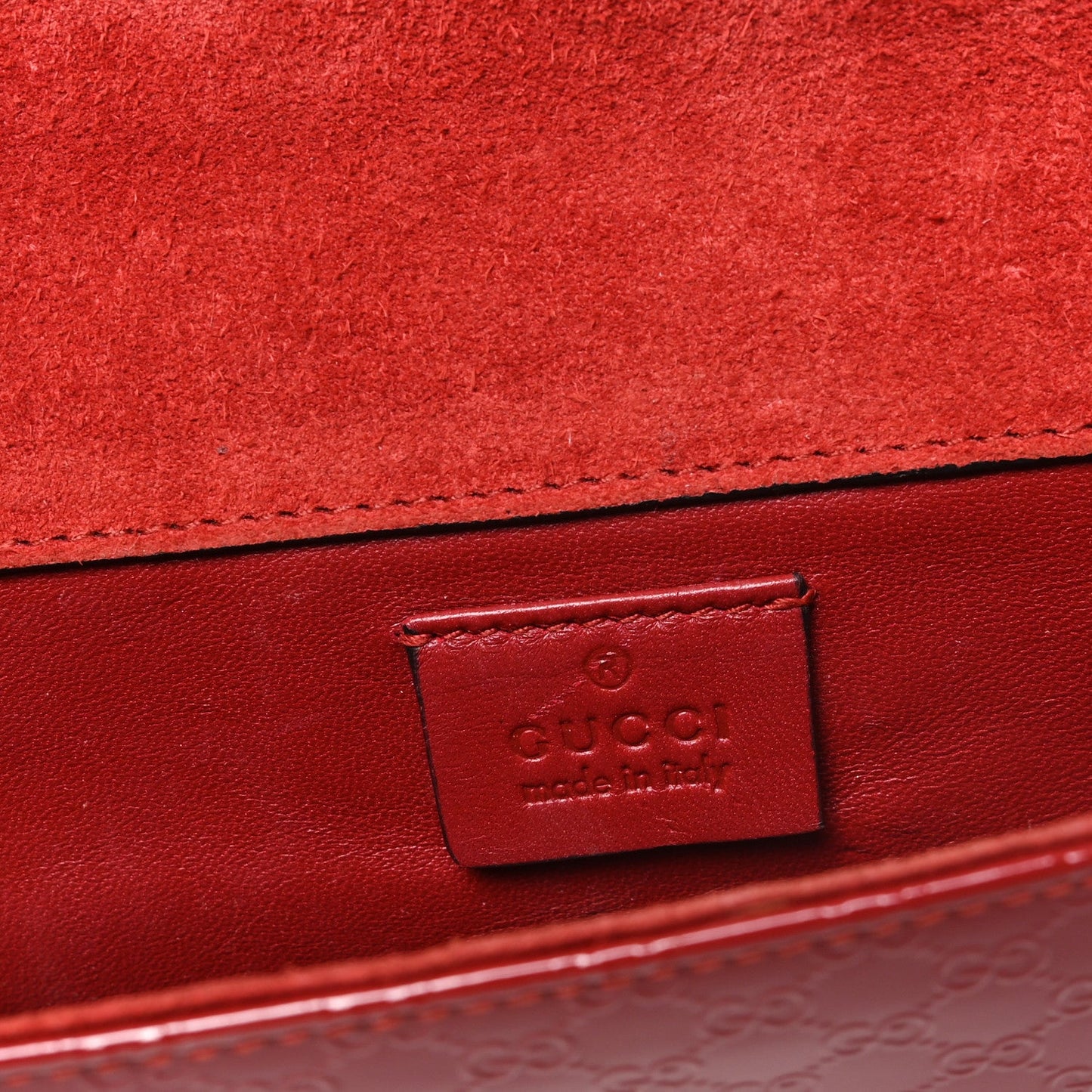 Patent Microguccissima Small Broadway Clutch Red