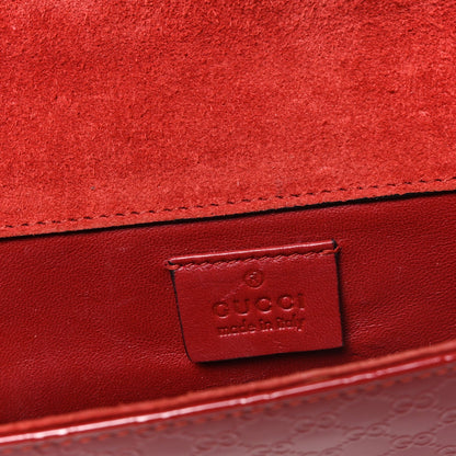 Patent Microguccissima Small Broadway Clutch Red