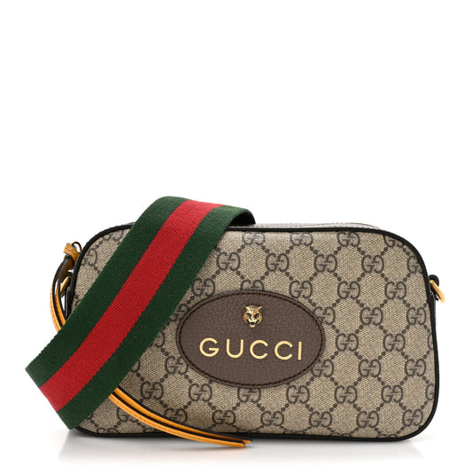 GG Supreme Monogram Web Neo Vintage Shoulder Bag Beige New Acero Crop
