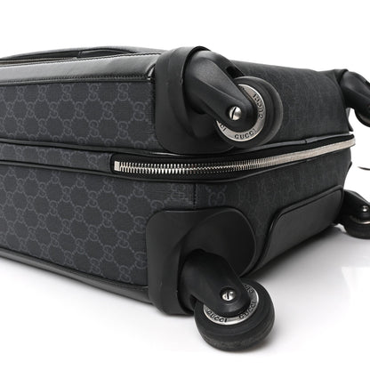 GG Supreme Monogram Four Wheel Suitcase Black Grey