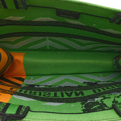Canvas Embroidered Medium Jungle Pop Book Tote Green Multicolor