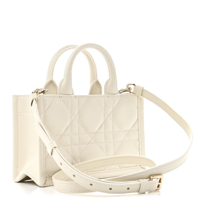 Calfskin Macrocannage Mini Book Tote Latte