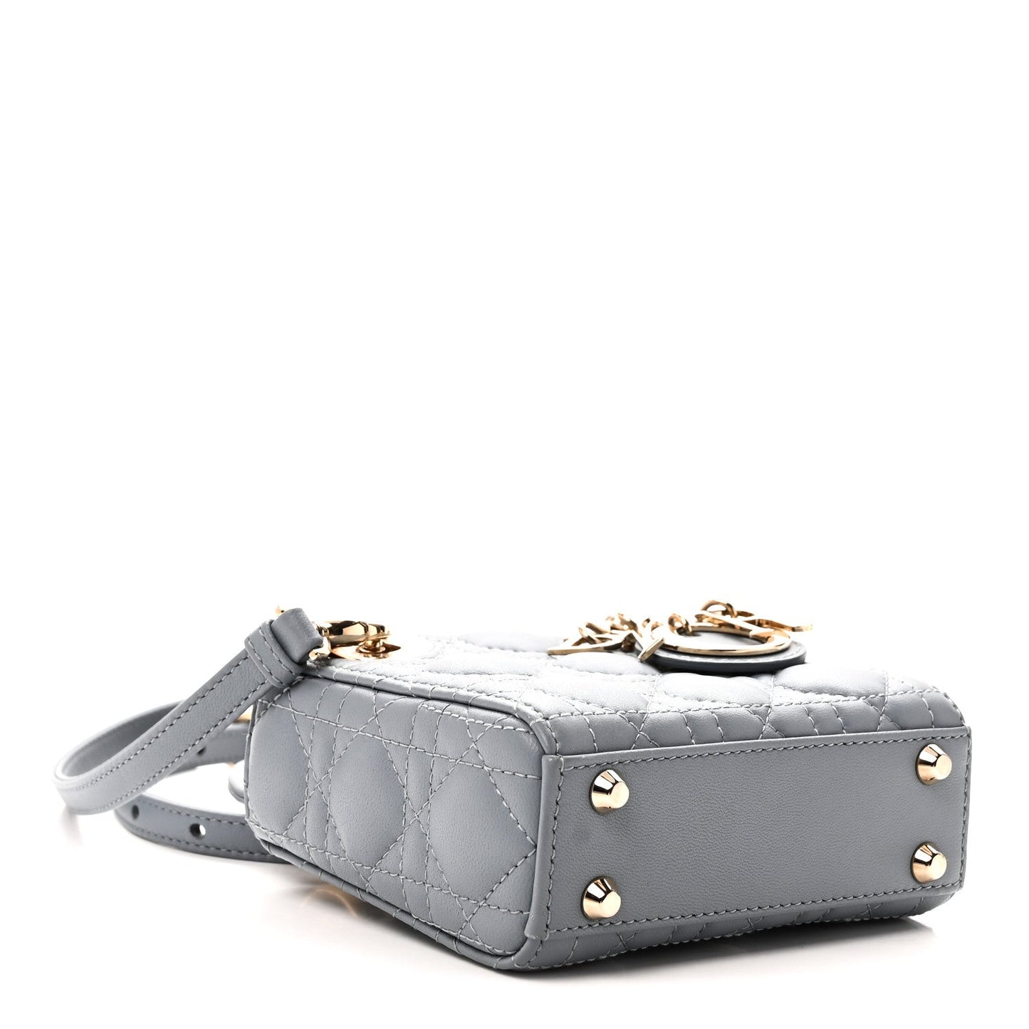 Lambskin Cannage Micro Lady Dior Cloud Blue