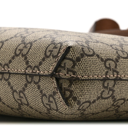 GG Supreme Monogram Azalea Calfskin Retro Interlocking G Wristlet Messenger Bag Beige Ebony Brown Sugar