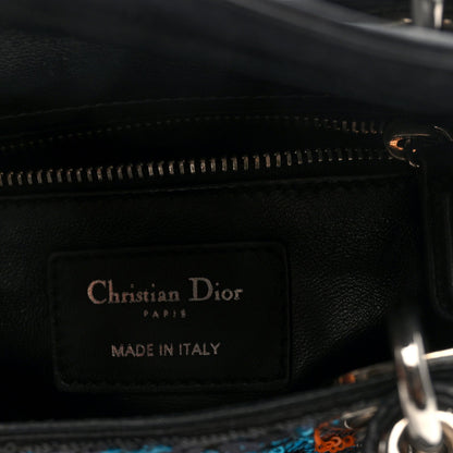Sequin Lambskin Esprit Tokyo Mini Lady Dior Blue Multicolor