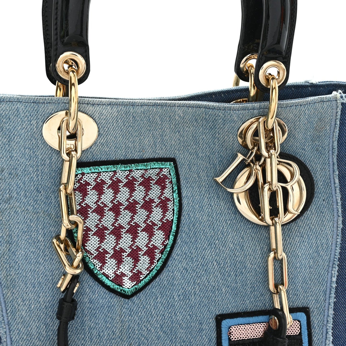 Denim Dior D Light Tote Blue