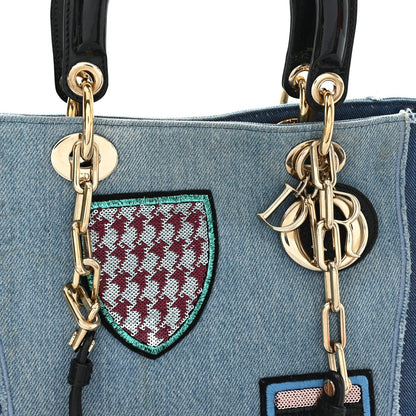 Denim Dior D Light Tote Blue