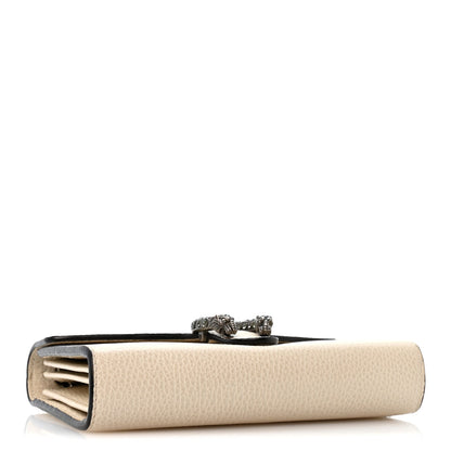Dollar Calfskin Mini Dionysus Chain Wallet Mystic White