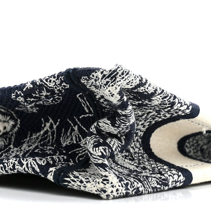 Canvas Embroidered Mini Toile De Jouy Book Tote Blue
