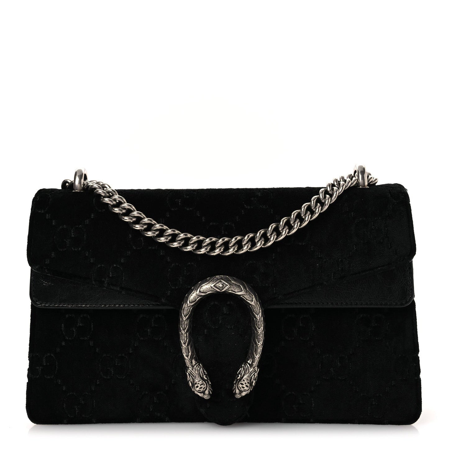 Velvet GG Monogram Small Dionysus Shoulder Bag Black