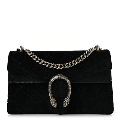 Velvet GG Monogram Small Dionysus Shoulder Bag Black