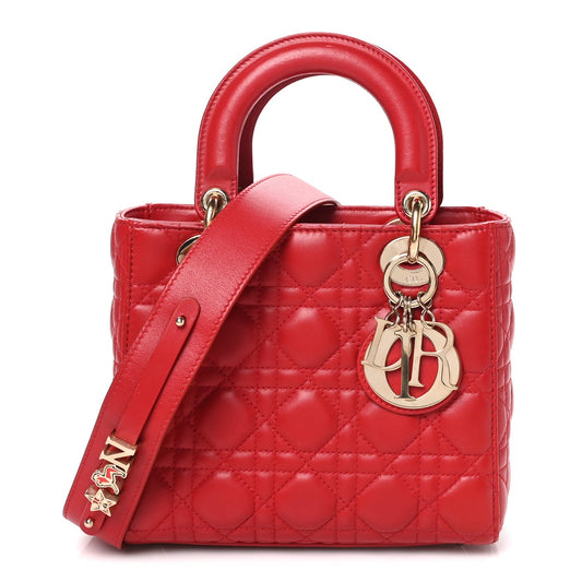 Lambskin Cannage Small My ABCDior Lady Dior Red