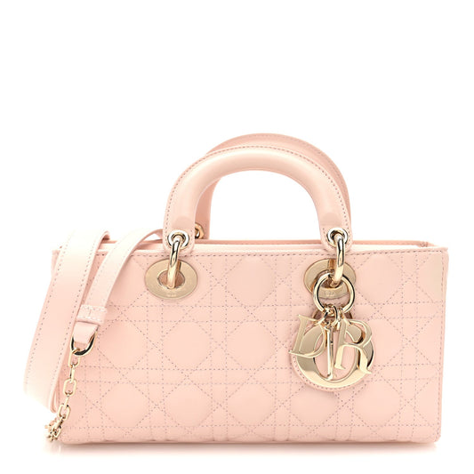 Lambskin Cannage Medium Lady D-Joy Powder Pink
