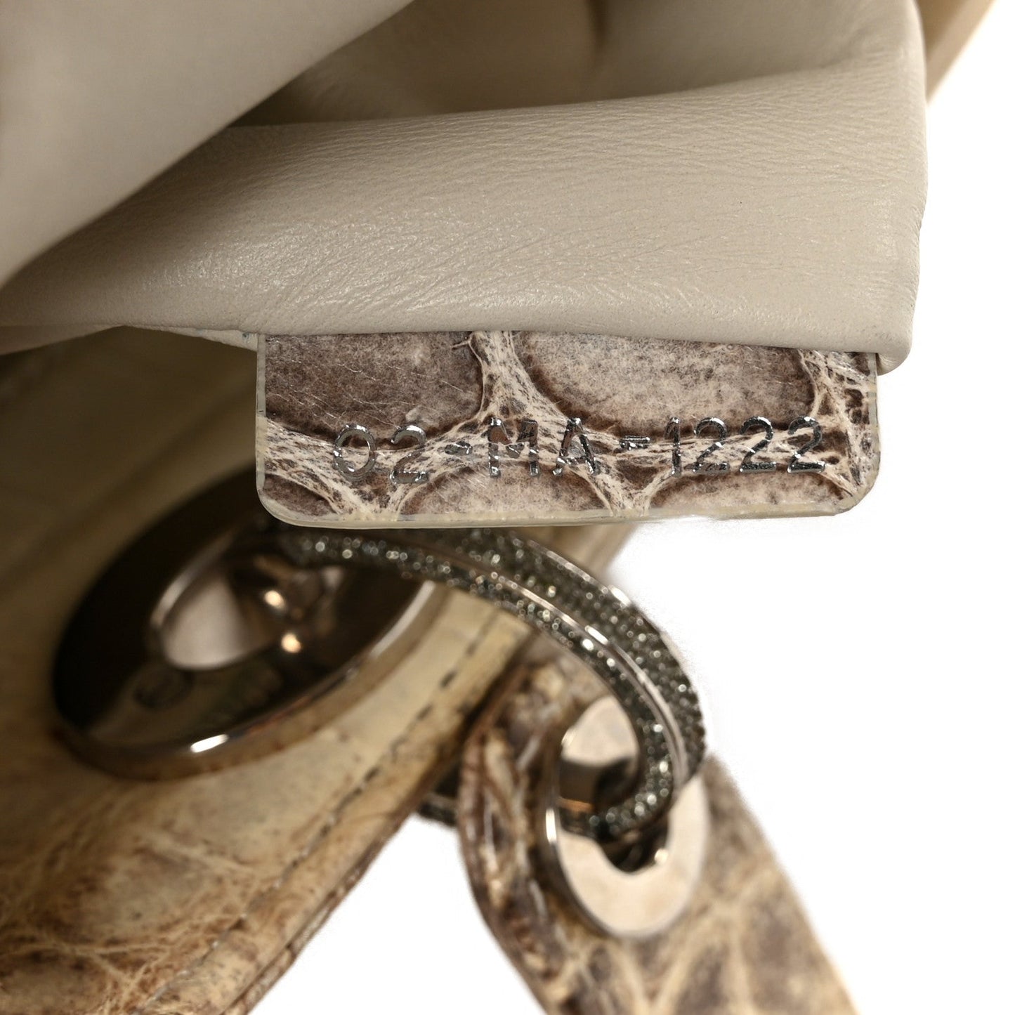 Niloticus Crocodile Himalaya Crystal Small Lady Dior White