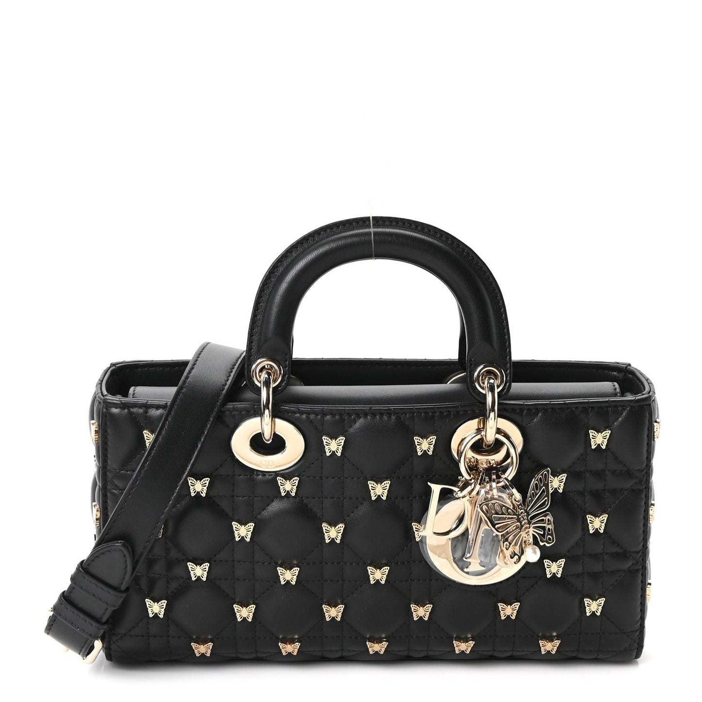 Lambskin Butterfly Cannage Lady D-Joy Black