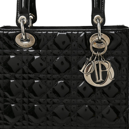 Patent Cannage Medium Lady Dior Black