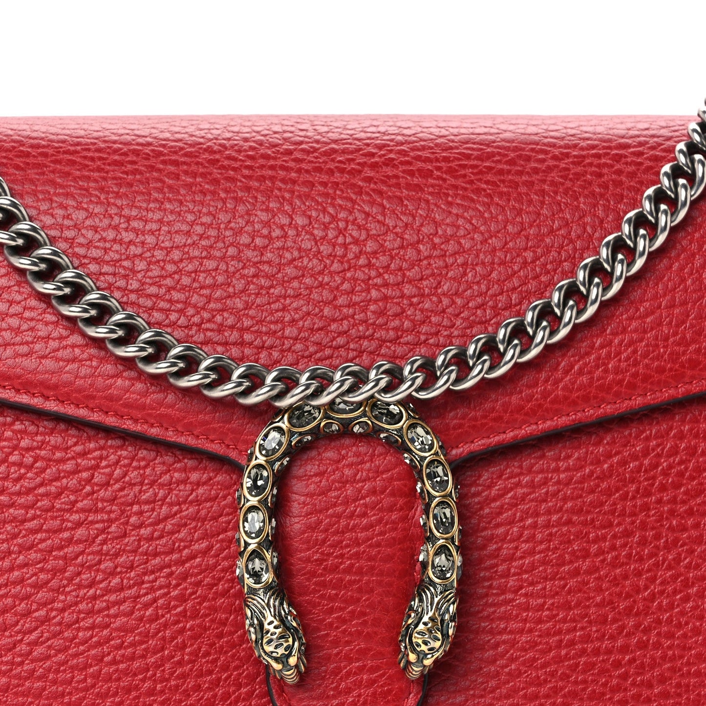 Calfskin Mini Dionysus Chain Wallet Hibiscus Red