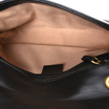 Calfskin Matelasse Small GG Marmont Shoulder Bag Black